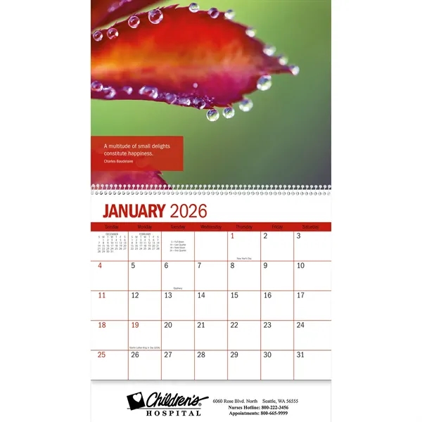13 month nature with uplifting quotes calendar.... from ASI 61966 HPG / Beacon Promotions HPG Gold