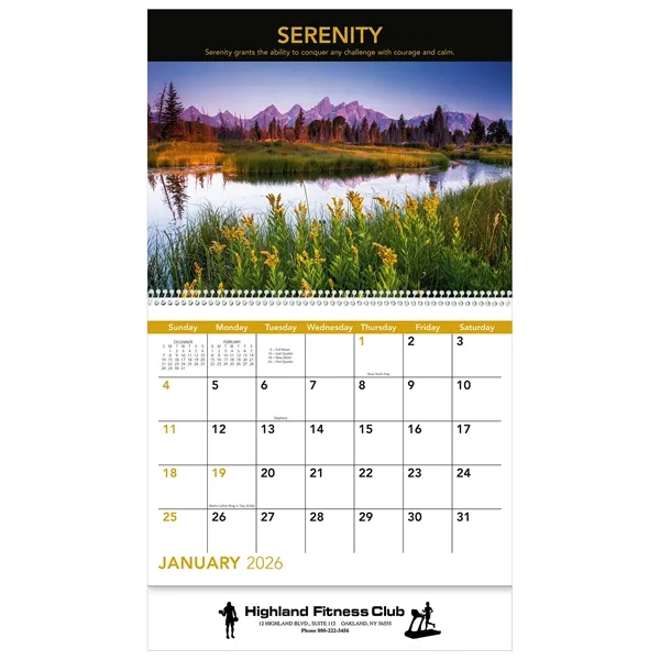 13 month motivational word and quote calendar.... from ASI 61966 HPG / Beacon Promotions HPG Gold