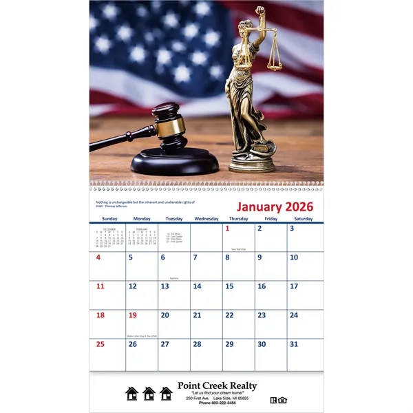 13 month American pride calendar.... from ASI 61966 HPG / Beacon Promotions HPG Gold