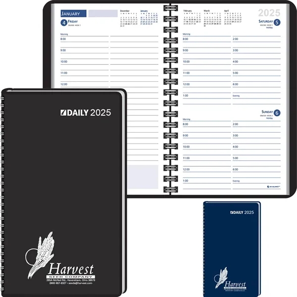 Daily planner with hourly appointment slots... from ASI 61966 HPG / Beacon Promotions HPG Gold