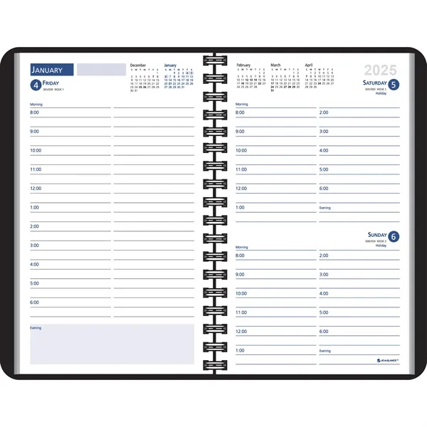 Daily planner with hourly appointment slots... from ASI 61966 HPG / Beacon Promotions HPG Gold