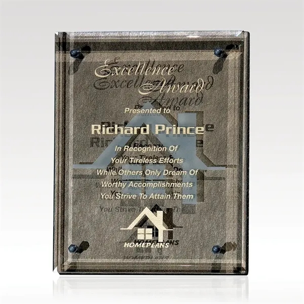 Bronze plaque made from suspended beveled premium jade glass and resin.... from ASI 93986 Visions/Awardcraft / Visions Awards