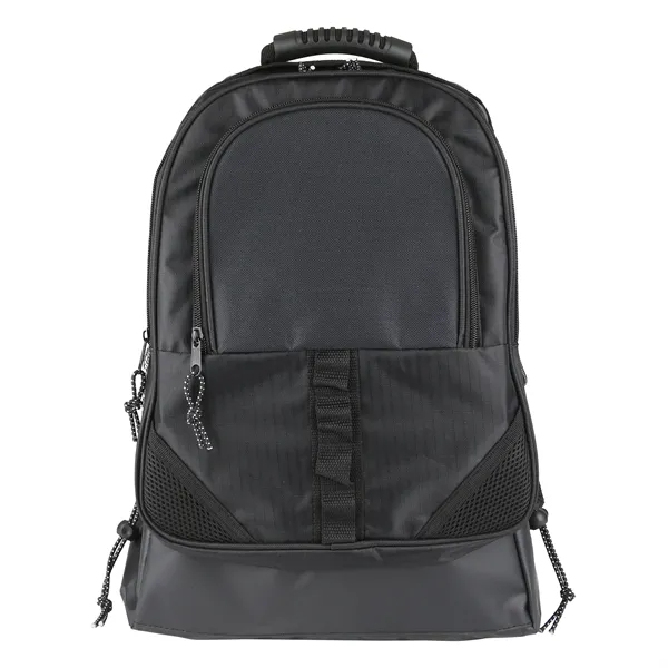 14" computer backpack. Ergonomic, textured grip top handle for side carrying.... from ASI 46755 Cosmo Promos