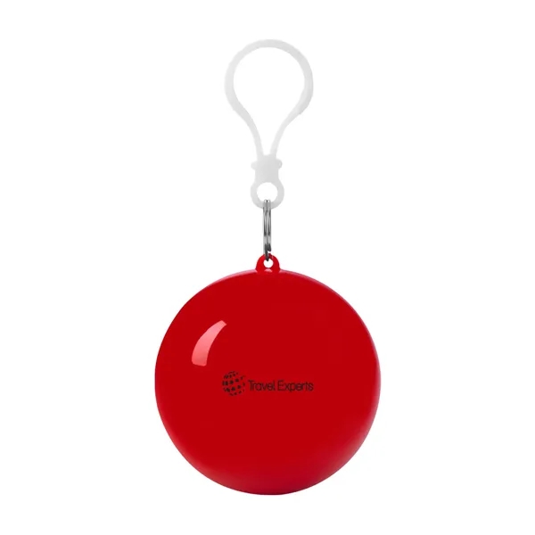 Keychain with a lightweight poncho inside ball.... from ASI 63549 Jornik Manufacturing Corp