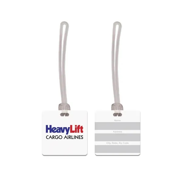 Square-shaped vinyl luggage tag with a plastic strap.... from ASI 98360 WOWLine / WOWLine®