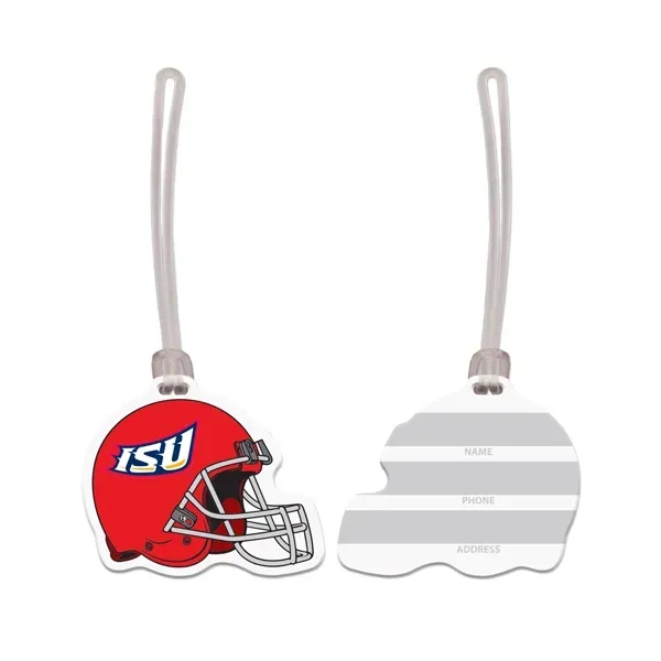 3" x 2 1/2" vinyl luggage tag with football helmet shape... from ASI 98360 WOWLine / WOWLine®