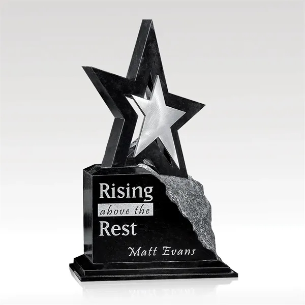 Award piece that features an ebony stone in a star shape... from ASI 93986 Visions/Awardcraft / Visions Awards