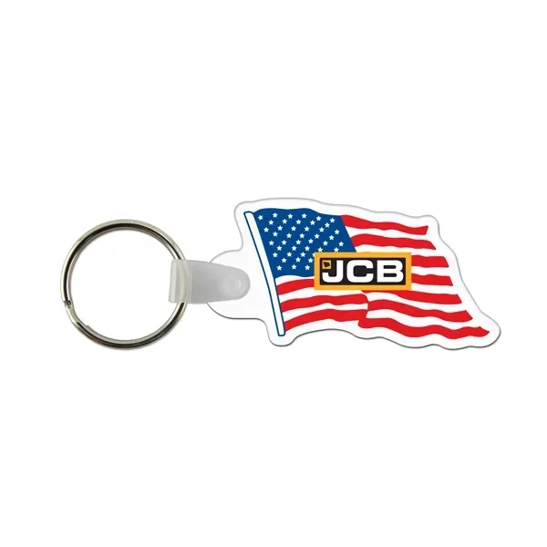 USA flag shaped vinyl keychain with a split ring.... from ASI 98360 WOWLine / WOWLine®