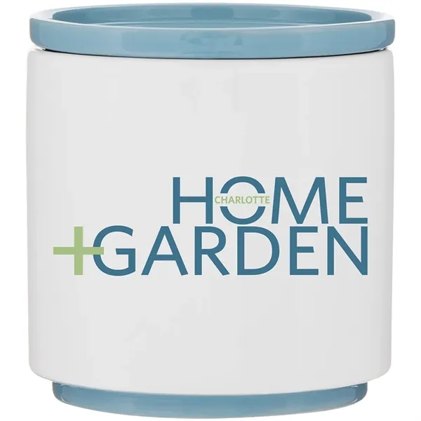 22 oz ceramic planter with a glossy white finish, matching colored... from ASI 51197 ETS Express, LLC