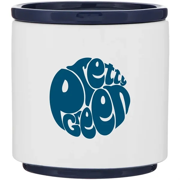 22 oz ceramic planter with a glossy white finish, matching colored... from ASI 51197 ETS Express, LLC