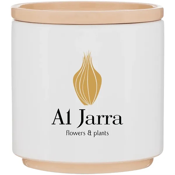 22 oz ceramic planter with a glossy white finish, matching colored... from ASI 51197 ETS Express, LLC