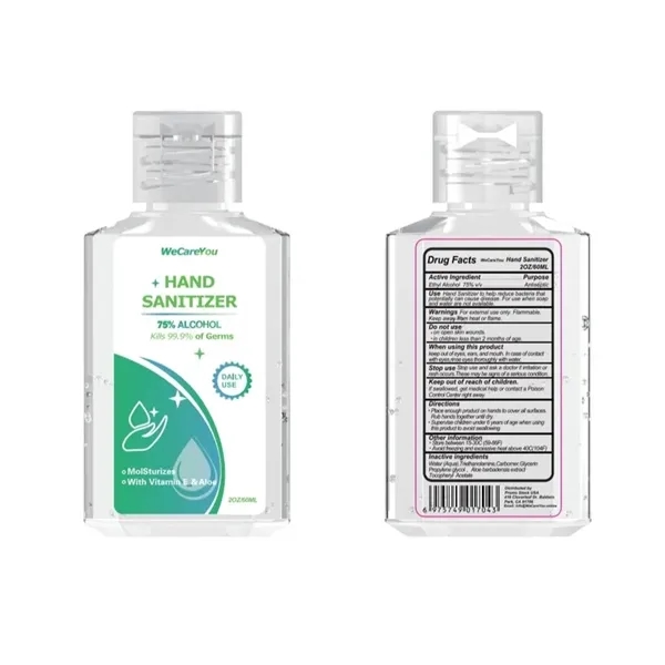 2 oz. hand sanitizer with 75% alcohol available in the USA... from ASI 37218 Athena Promo (tm)