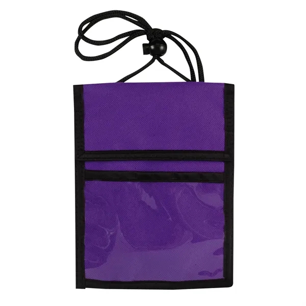 Badge holder with clear pocket, hook and loop pocket, open pocket... from ASI 34046 Allcasion Travelware Co