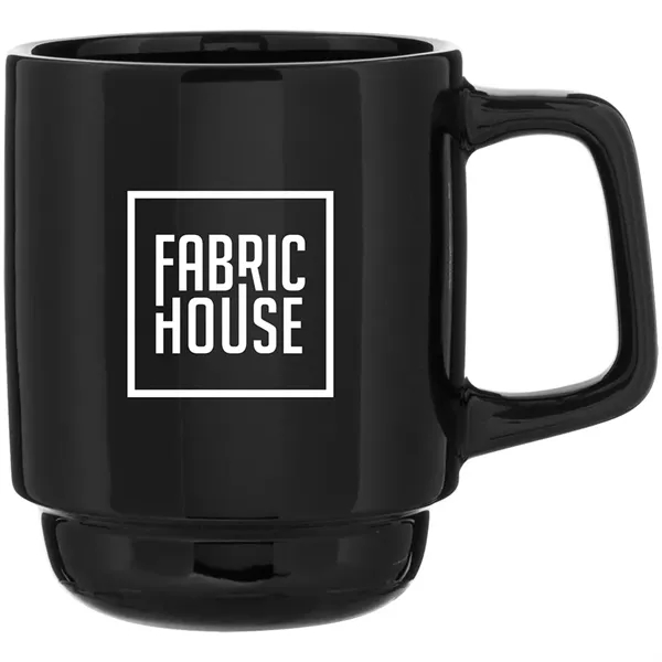 16 oz stackable ceramic mug with glossy colored exterior and matching... from ASI 51197 ETS Express, LLC