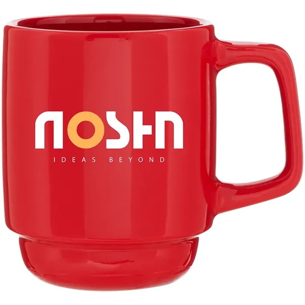 16 oz stackable ceramic mug with glossy colored exterior and matching... from ASI 51197 ETS Express, LLC