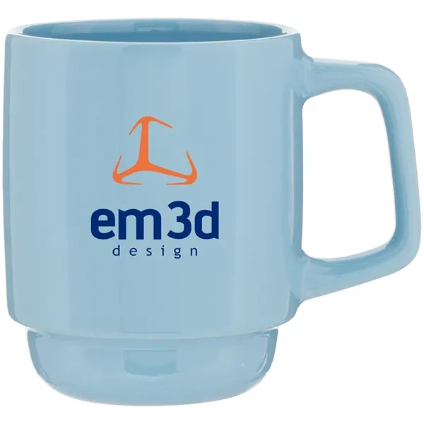 16 oz stackable ceramic mug with glossy colored exterior and matching... from ASI 51197 ETS Express, LLC