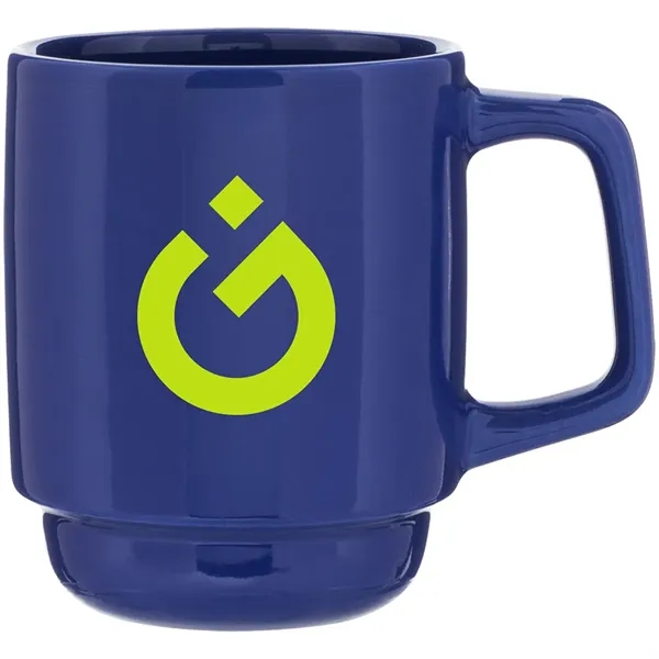 16 oz stackable ceramic mug with glossy colored exterior and matching... from ASI 51197 ETS Express, LLC