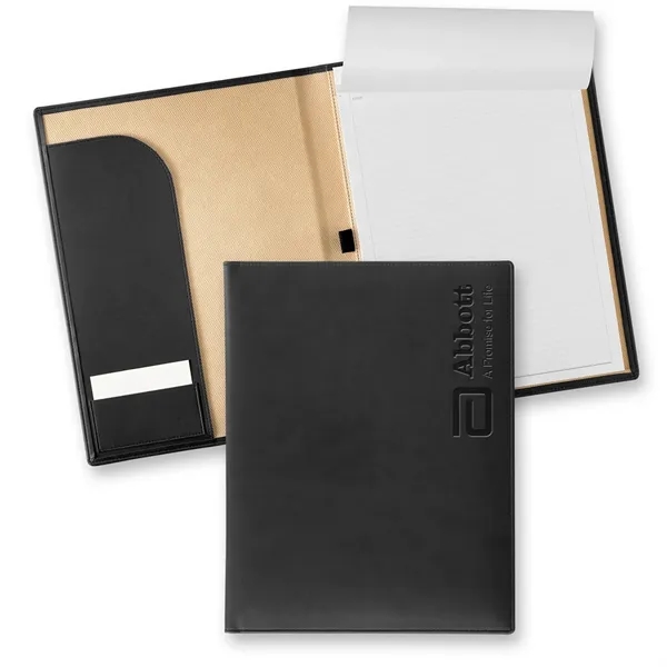 9 1/2" x 12 1/4" polyurethane hand-stitched padfolio with hardboard construction,... from ASI 68507 The Magnet Group / Castelli