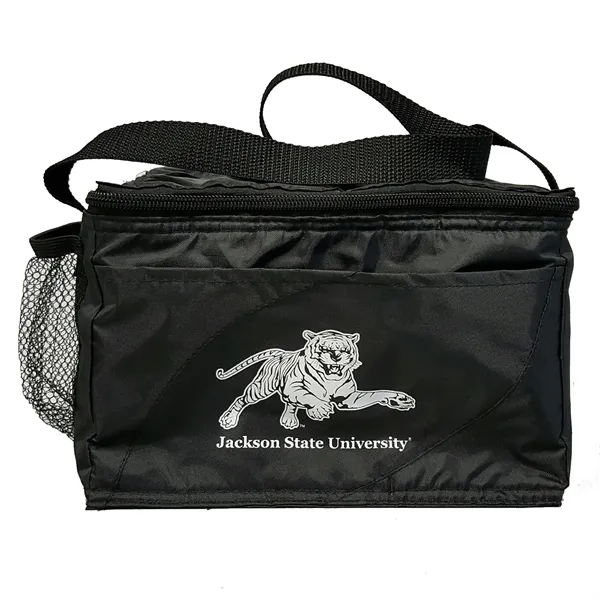 Striped cooler bag with front pocket, side mesh pocket, mesh strap... from ASI 68507 The Magnet Group / Perfect Line