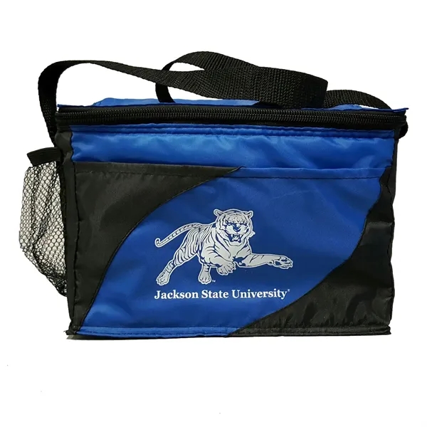 Striped cooler bag with front pocket, side mesh pocket, mesh strap... from ASI 68507 The Magnet Group / Perfect Line