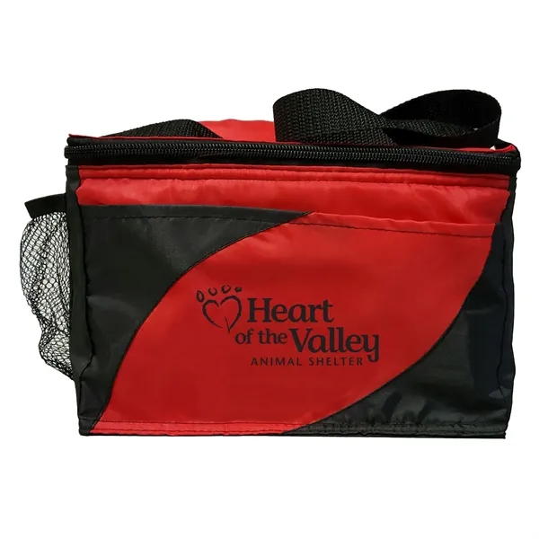 Striped cooler bag with front pocket, side mesh pocket, mesh strap... from ASI 68507 The Magnet Group / Perfect Line