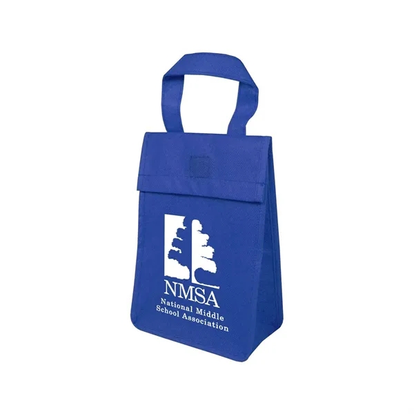 Non-woven snack bag with hook and loop closure and main compartment... from ASI 68507 The Magnet Group / Perfect Line