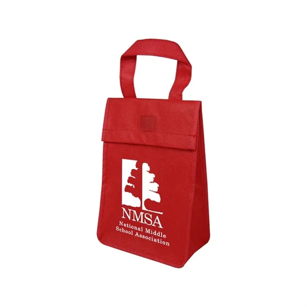 Non-woven snack bag with hook and loop closure and main compartment... from ASI 68507 The Magnet Group / Perfect Line
