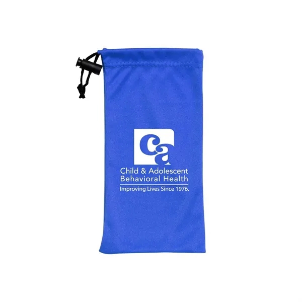 7.13" x 3.5" 100% microfiber drawstring pouch with two zippered pockets.... from ASI 68507 The Magnet Group / Perfect Line