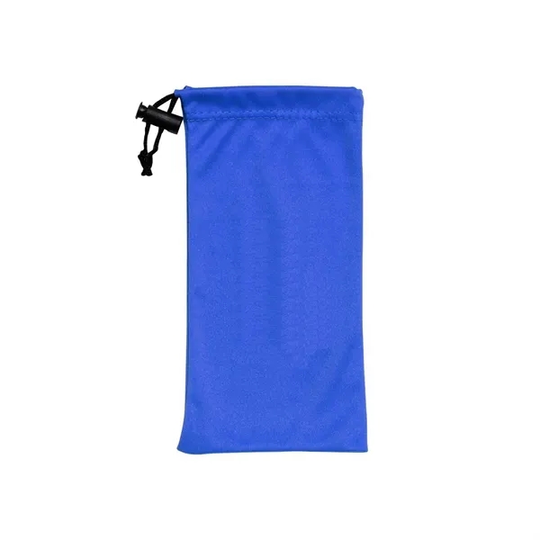 7.13" x 3.5" 100% microfiber drawstring pouch with two zippered pockets.... from ASI 68507 The Magnet Group / Perfect Line