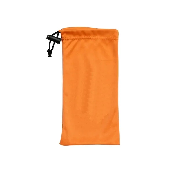 7.13" x 3.5" 100% microfiber drawstring pouch with two zippered pockets.... from ASI 68507 The Magnet Group / Perfect Line