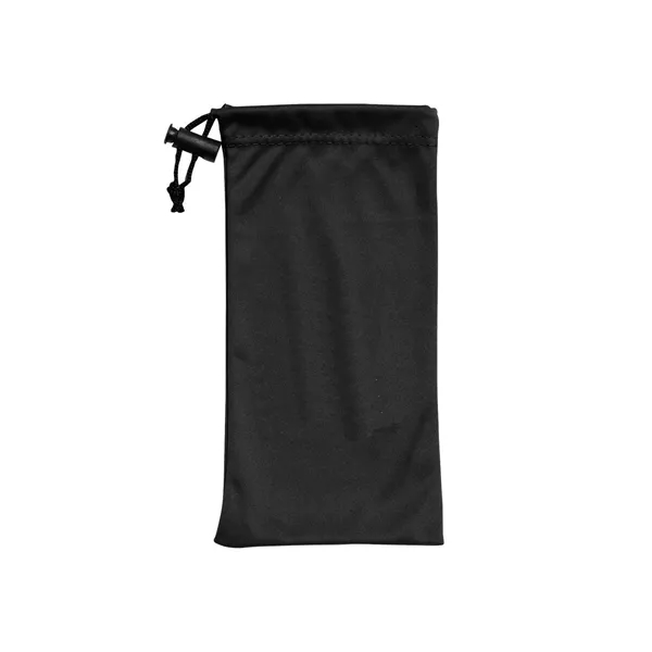 7.13" x 3.5" 100% microfiber drawstring pouch with two zippered pockets.... from ASI 68507 The Magnet Group / Perfect Line