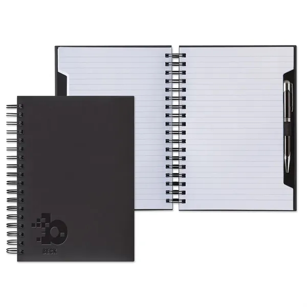 Double spiral-bound journal with 288 white pages, metal pen, pen loop,... from ASI 68507 The Magnet Group / Castelli