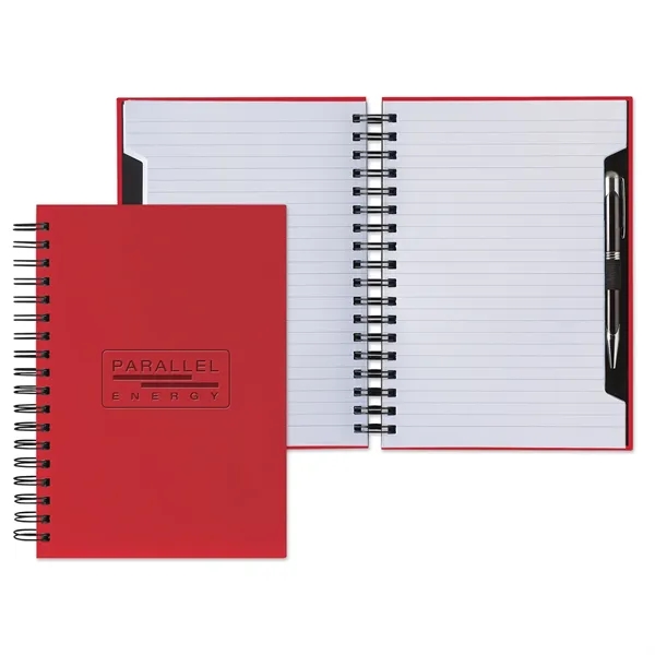 Double spiral-bound journal with 288 white pages, metal pen, pen loop,... from ASI 68507 The Magnet Group / Castelli