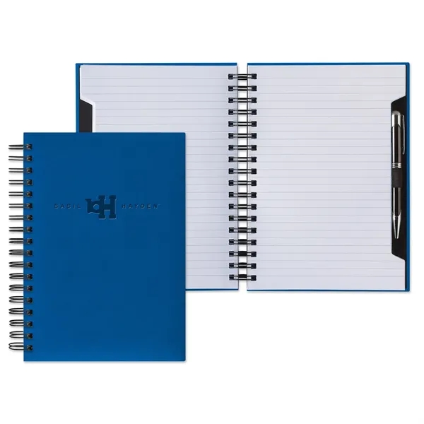 Double spiral-bound journal with 288 white pages, metal pen, pen loop,... from ASI 68507 The Magnet Group / Castelli