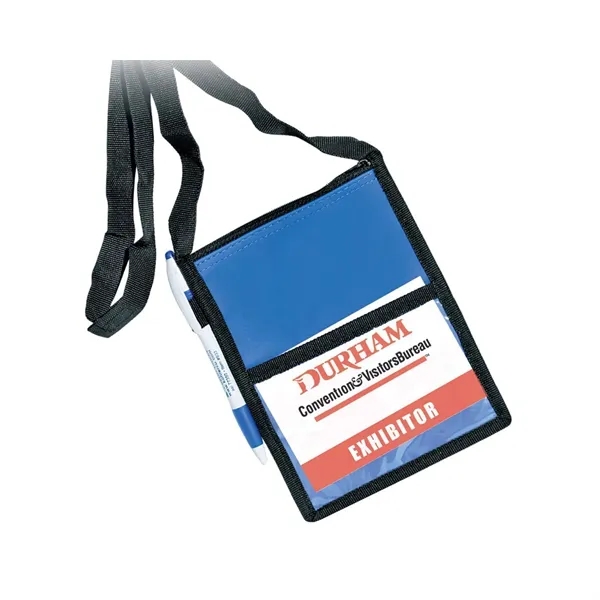 Badge holder with one full-length zippered pocket, back pocket, pen loop... from ASI 68507 The Magnet Group / Perfect Line