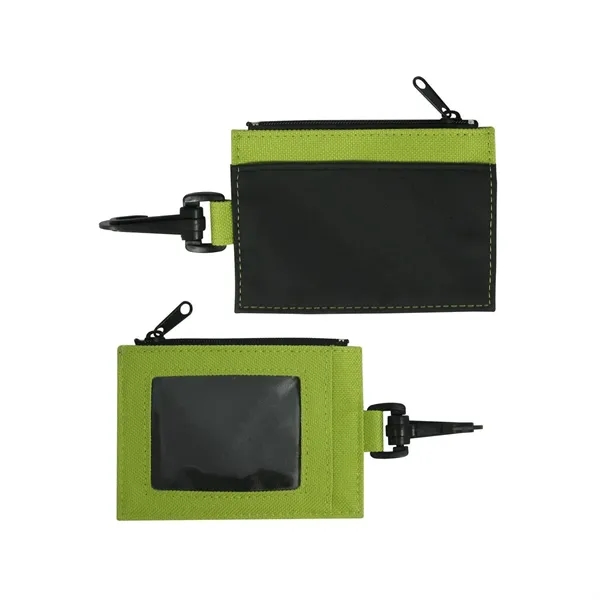 Polyester and PVC trim zippered ID wallet with clip attachment.... from ASI 68507 The Magnet Group / Perfect Line