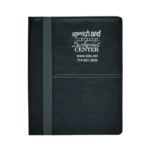 Padfolio with inside flap pocket, elastic pen loop, business card pockets... from ASI 68507 The Magnet Group / Perfect Line