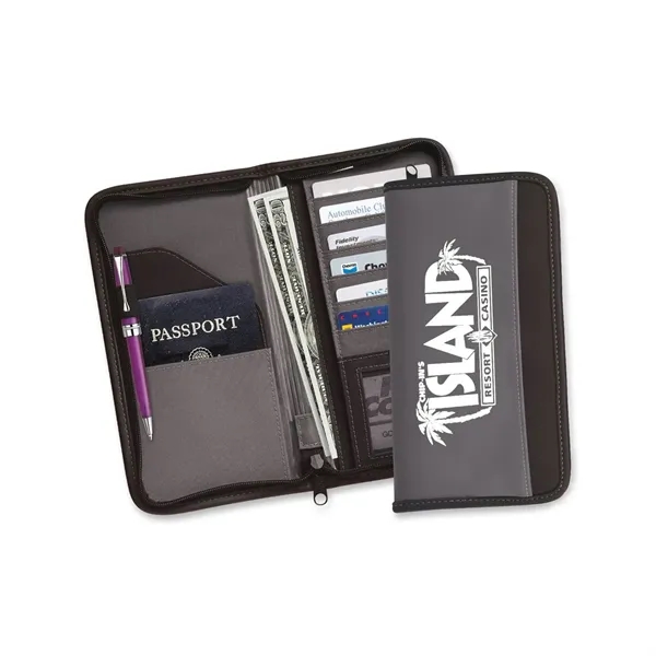Soft touch vinyl deluxe document case with fully zippered design, outside... from ASI 68507 The Magnet Group / Perfect Line