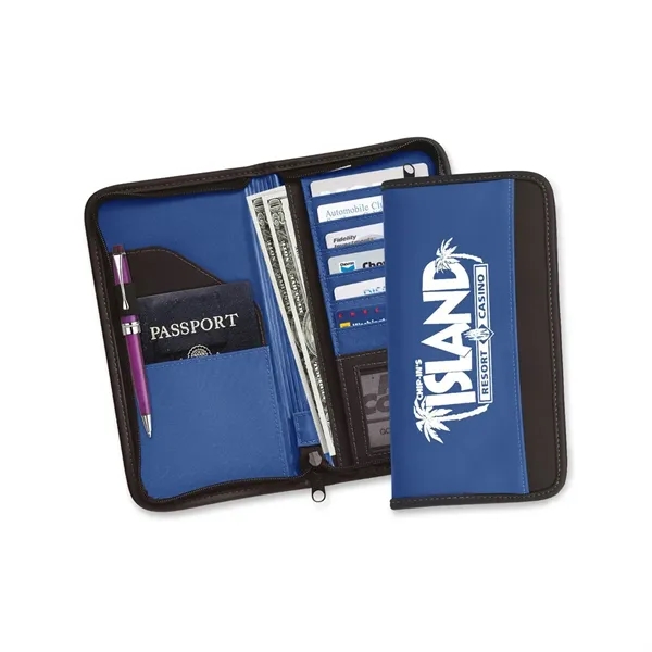 Soft touch vinyl deluxe document case with fully zippered design, outside... from ASI 68507 The Magnet Group / Perfect Line