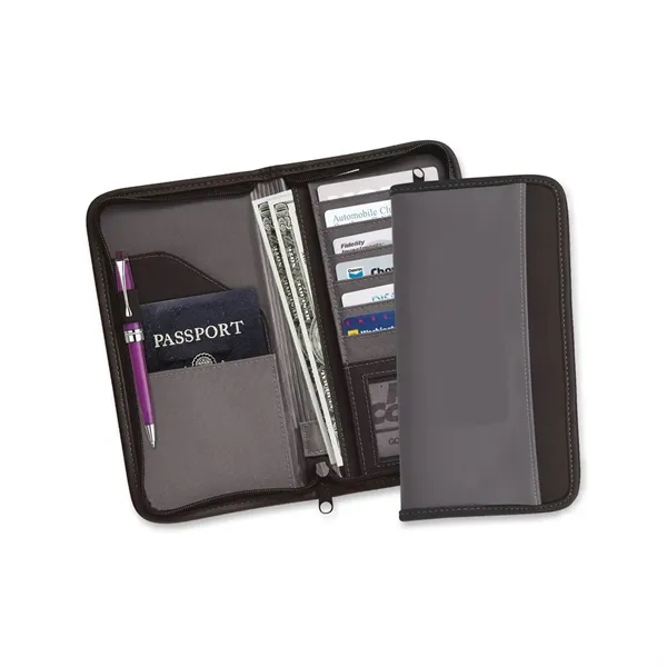 Soft touch vinyl deluxe document case with fully zippered design, outside... from ASI 68507 The Magnet Group / Perfect Line