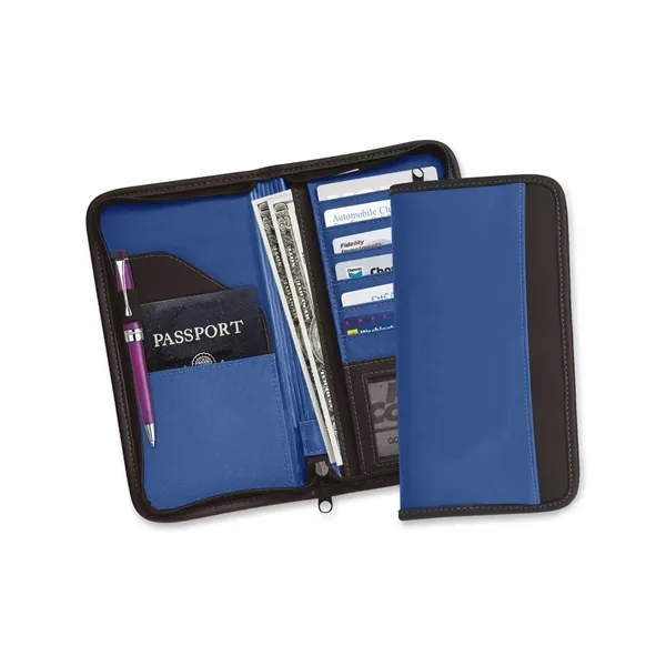 Soft touch vinyl deluxe document case with fully zippered design, outside... from ASI 68507 The Magnet Group / Perfect Line