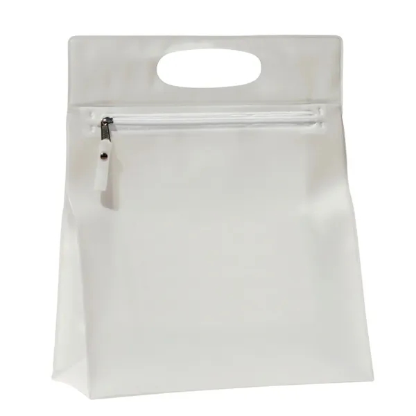 Frosted PVC zippered pouch with gusset and customization.... from ASI 68507 The Magnet Group / Perfect Line