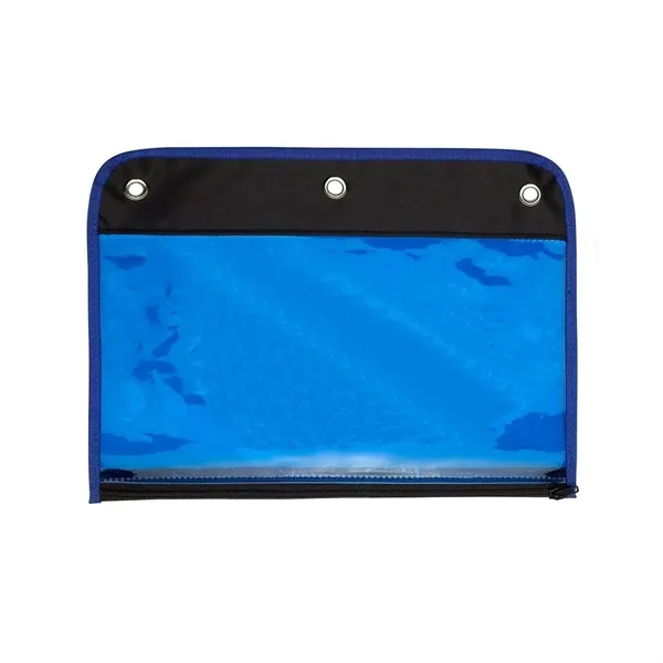 Clear portfolio pouch with zippered closure and three hole punches for... from ASI 68507 The Magnet Group / Perfect Line
