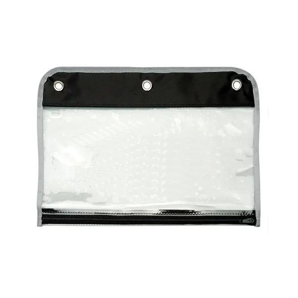 Clear portfolio pouch with zippered closure and three hole punches for... from ASI 68507 The Magnet Group / Perfect Line