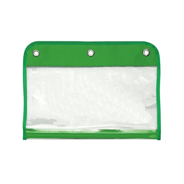 Clear portfolio pouch with zippered closure and three hole punches for... from ASI 68507 The Magnet Group / Perfect Line