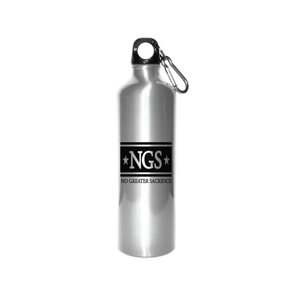 28 oz. aluminum water bottle with twist-off, finger-loop black cap and... from ASI 68507 The Magnet Group / Perfect Line