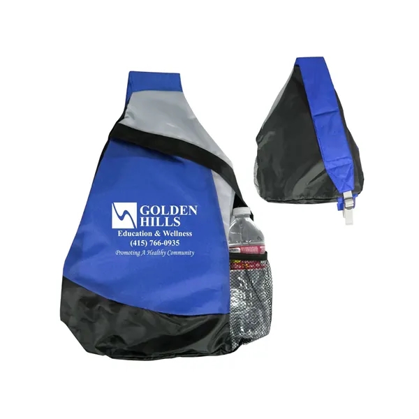 Polyester sling bag with side mesh pocket, adjustable shoulder strap, hook... from ASI 68507 The Magnet Group / Perfect Line