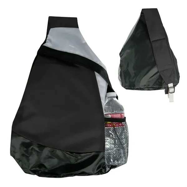Polyester sling bag with side mesh pocket, adjustable shoulder strap, hook... from ASI 68507 The Magnet Group / Perfect Line