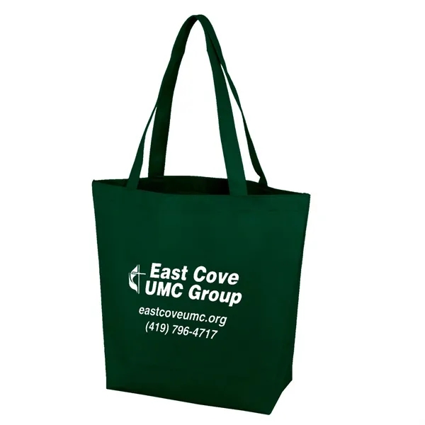 11.75" x 14.75" non-woven polypropylene tote bag with 5" gusset and... from ASI 68507 The Magnet Group / Perfect Line