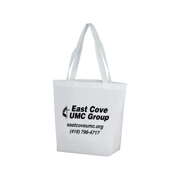 11.75" x 14.75" non-woven polypropylene tote bag with 5" gusset and... from ASI 68507 The Magnet Group / Perfect Line
